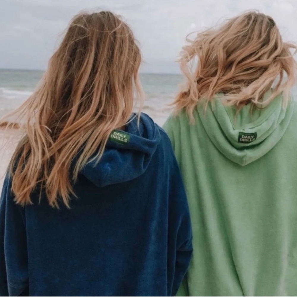 Daily Drills Navy Terry Cloth Hoodie Dress